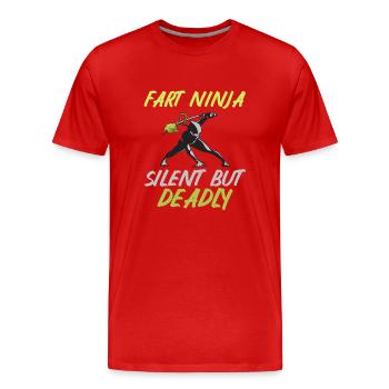 fart farting farting farting - Men's Premium Organic T-Shirt - red - Front - Damien (186cm)