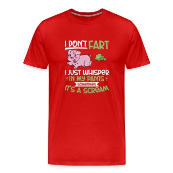 fart farting farting farting - Men's Premium Organic T-Shirt - red - Front - Damien (186cm)
