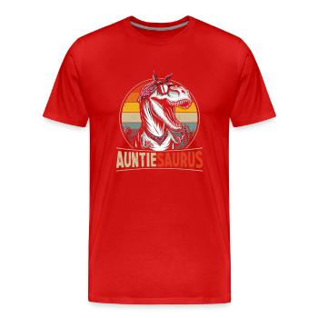 Auntiesaurus dinosaure pour tante ou tante - T-shirt bio Premium Homme - rouge - Devant - Damien (186cm)