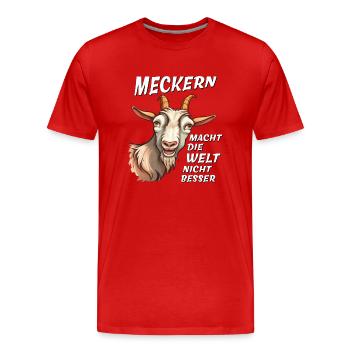 ZIEGE MECKERN MACHT WELT NICHT BESSER - Männer Premium Bio T-Shirt - Rot - Vorne - Damien (186cm)