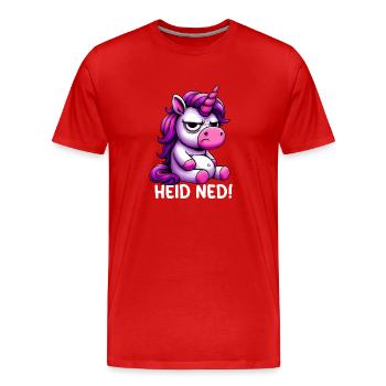 Heid Ned - Männer Premium Bio T-Shirt - Rot - Vorne - Damien (186cm)