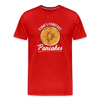 Pancake Breakfast Pancakes - Men's Premium Organic T-Shirt - red - Front - Damien (186cm)