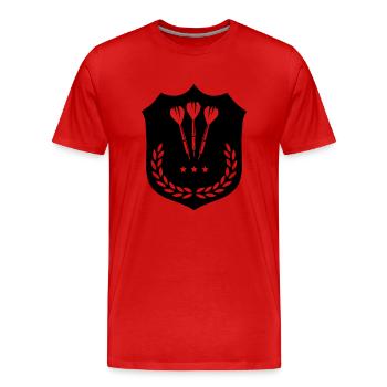 Pinces Armoiries - T-shirt bio Premium Homme - rouge - Devant - Damien (186cm)