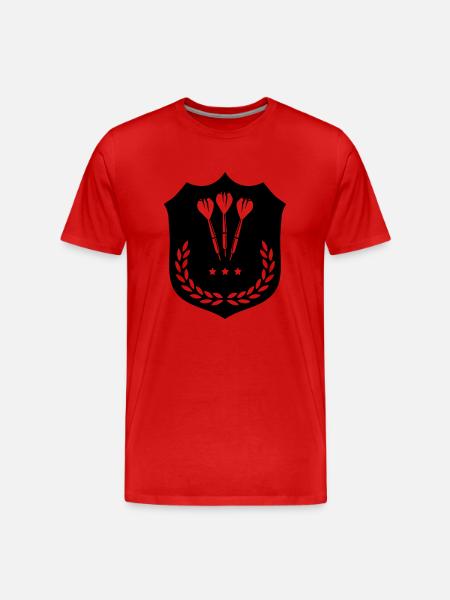 dart wappen - Männer Premium Bio T-Shirt - Rot