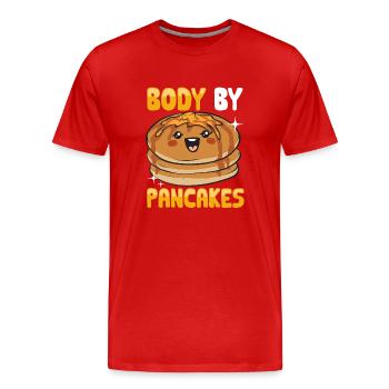 Pancake Frühstück Pfannkuchen - Männer Premium Bio T-Shirt - Rot - Vorne - Damien (186cm)