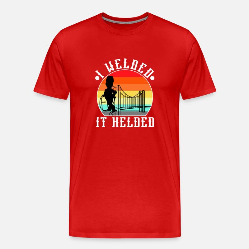 I welded it helded - Männer Premium Bio T-Shirt - Rot