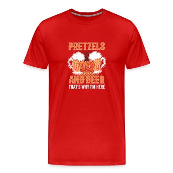 Deutschland Bretzel - Männer Premium Bio T-Shirt - Rot - Vorne - Damien (186cm)
