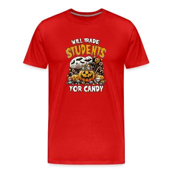 Échangera des étudiants contre des bonbons - T-shirt bio Premium Homme - rouge - Devant - Damien (186cm)