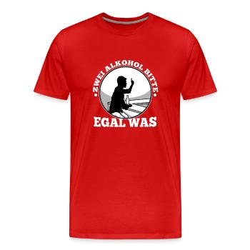 Two alcohols please no matter what - Men's Premium Organic T-Shirt - red - Front - Damien (186cm)