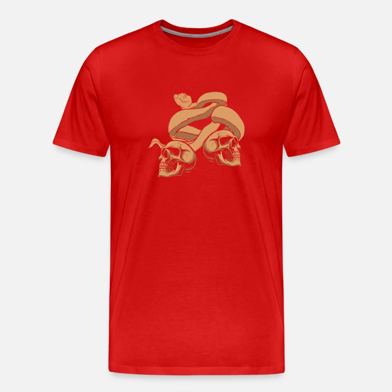 Schlangen - Männer Premium Bio T-Shirt - Rot