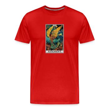 Tarotkarten Tarotkarte 20 Judgment Gericht - Männer Premium Bio T-Shirt - Rot - Vorne - Damien (186cm)