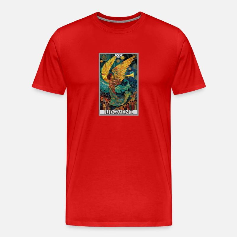 Tarotkarten Tarotkarte 20 Judgment Gericht - Männer Premium Bio T-Shirt - Rot