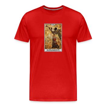 Tarotkarten Tarotkarte 20 Judgment Gericht - Männer Premium Bio T-Shirt - Rot - Vorne - Damien (186cm)