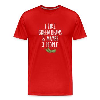 Grüne Bohnen - Männer Premium Bio T-Shirt - Rot - Vorne - Damien (186cm)