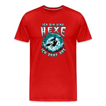 I'm a witch I'm allowed to witch Halloween - Men's Premium Organic T-Shirt - red - Front - Damien (186cm)