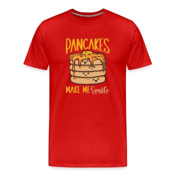 Pancake Breakfast Pancakes - Men's Premium Organic T-Shirt - red - Front - Damien (186cm)