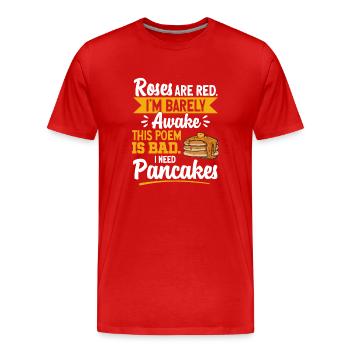 Pancake Breakfast Pancakes - Men's Premium Organic T-Shirt - red - Front - Damien (186cm)