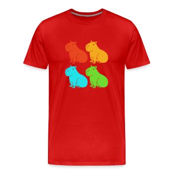 Capybara - Männer Premium Bio T-Shirt - Rot - Vorne - Damien (186cm)