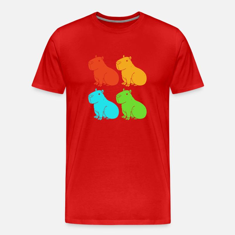 Capybara - Männer Premium Bio T-Shirt - Rot