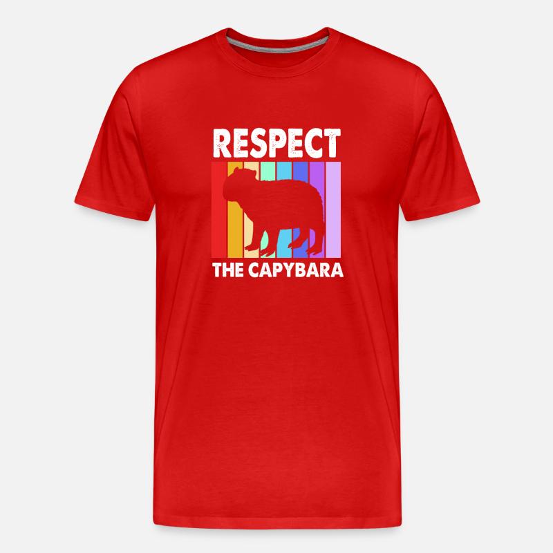 Capybara - Männer Premium Bio T-Shirt - Rot