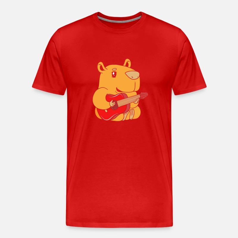 Capybara - Männer Premium Bio T-Shirt - Rot