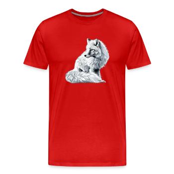Renard arctique Polarfüchse Polarfuchs - T-shirt bio Premium Homme - rouge - Devant - Damien (186cm)