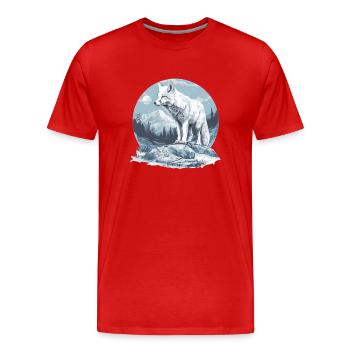 Renard arctique Polarfüchse Polarfuchs - T-shirt bio Premium Homme - rouge - Devant - Damien (186cm)