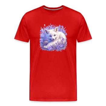 Renard arctique Polarfüchse Polarfuchs - T-shirt bio Premium Homme - rouge - Devant - Damien (186cm)