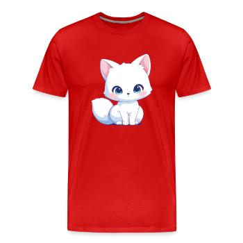 Renard arctique Polarfüchse Polarfuchs - T-shirt bio Premium Homme - rouge - Devant - Damien (186cm)