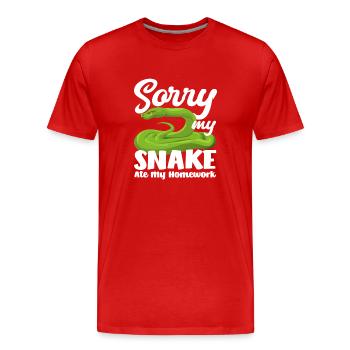 Devoirs de serpent - T-shirt bio Premium Homme - rouge - Devant - Damien (186cm)