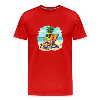 ANANAS - T-shirt bio Premium Homme - rouge - Devant - Damien (186cm)