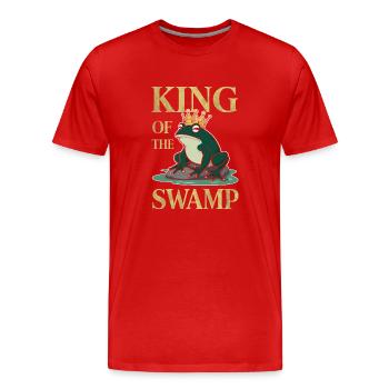 Chasseur de grenouilles amphibiens, piégeage de grenouilles - T-shirt bio Premium Homme - rouge - Devant - Damien (186cm)
