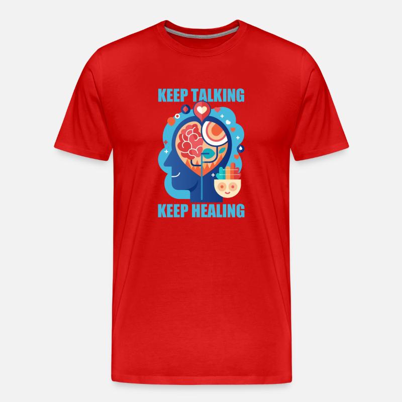 Depression Hilfe - Mental Breakdown - Männer Premium Bio T-Shirt - Rot