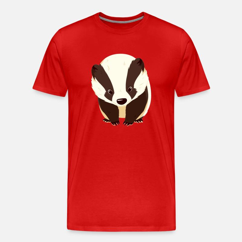 Badger Dachse Dachs - Männer Premium Bio T-Shirt - Rot
