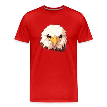 Pygargue à tête blanche Weißkopfseeadler - T-shirt bio Premium Homme - rouge - Devant - Damien (186cm)