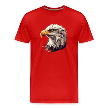 Pygargue à tête blanche Weißkopfseeadler - T-shirt bio Premium Homme - rouge - Devant - Damien (186cm)