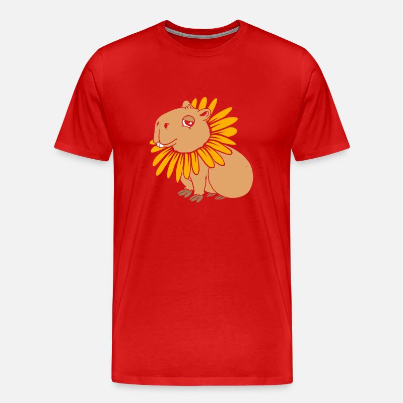 Capybara - Männer Premium Bio T-Shirt - Rot