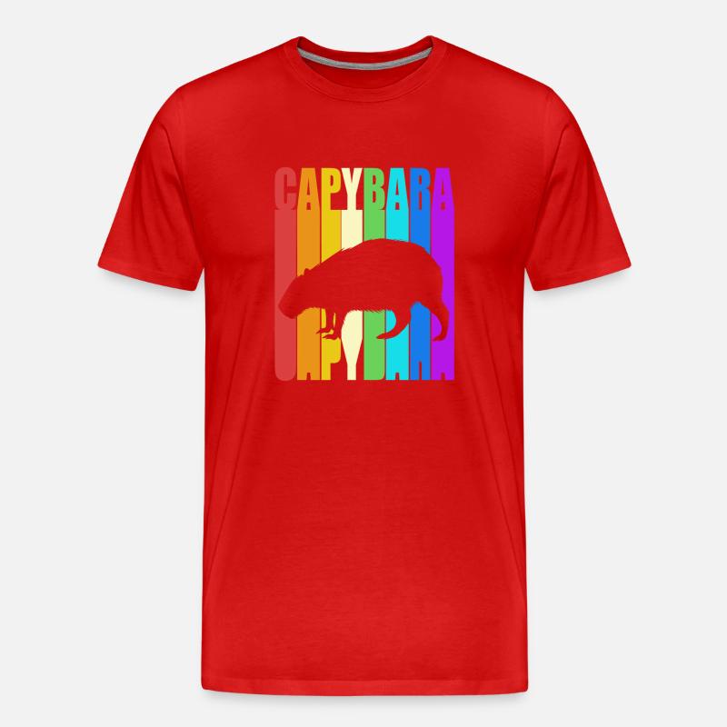 Capybara - Männer Premium Bio T-Shirt - Rot