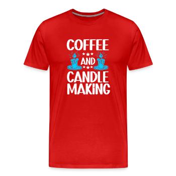 Fabricant de bougies Fabrication de bougies - T-shirt bio Premium Homme - rouge - Devant - Damien (186cm)