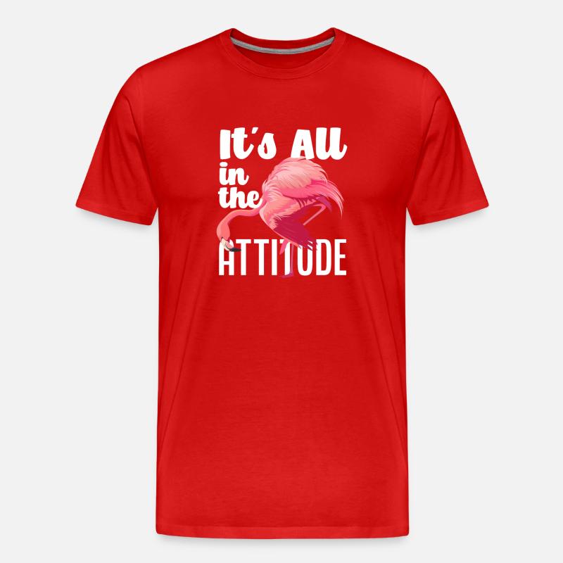 Flamingo Einstellung - Männer Premium Bio T-Shirt - Rot