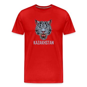 Kasachstan Kasach UdSSR Asien Schneeleopard - Männer Premium Bio T-Shirt - Rot - Vorne - Damien (186cm)