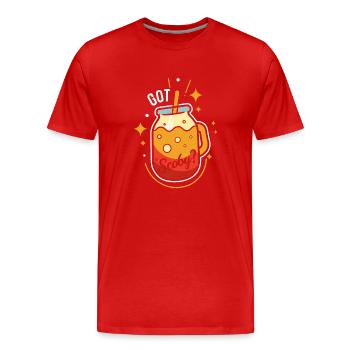 Powered by the Kombucha mushroom - Men's Premium Organic T-Shirt - red - Front - Damien (186cm)