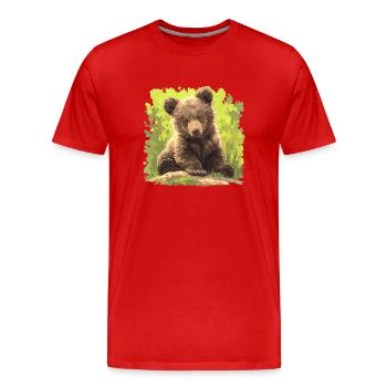 Bear Bären Bär - Männer Premium Bio T-Shirt - Rot - Vorne - Damien (186cm)