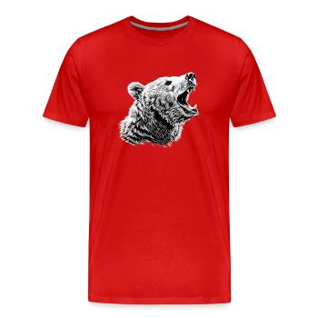 Bear Bären Bär - Männer Premium Bio T-Shirt - Rot - Vorne - Damien (186cm)
