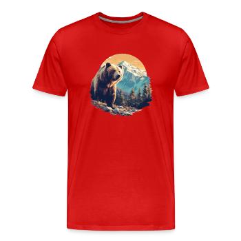 Bear Bären Bär - Männer Premium Bio T-Shirt - Rot - Vorne - Damien (186cm)