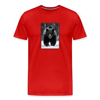 Bear Bären Bär - Männer Premium Bio T-Shirt - Rot - Vorne - Damien (186cm)