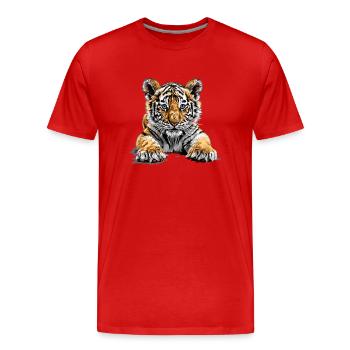 Tiger - Men's Premium Organic T-Shirt - red - Front - Damien (186cm)