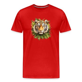 Tiger - Men's Premium Organic T-Shirt - red - Front - Damien (186cm)