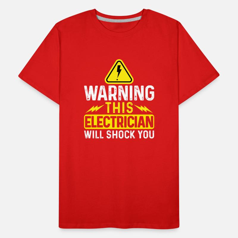 Warnung: Dieser Elektriker wird Sie schockieren Männer Premium Bio T-Shirt
