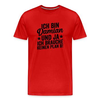 Vorname Damian - Männer Premium Bio T-Shirt - Rot - Vorne - Damien (186cm)